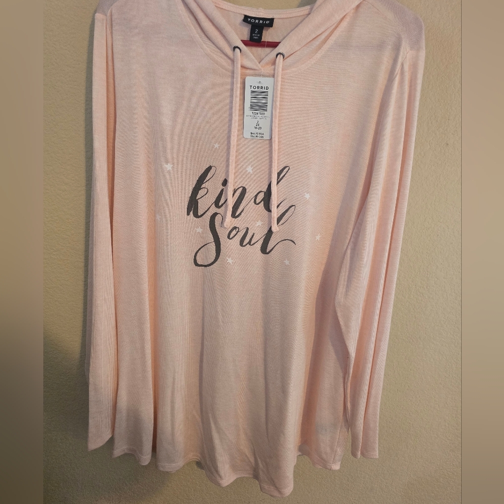 Torrid Kind Soul Light Pink Hacci Hoodie